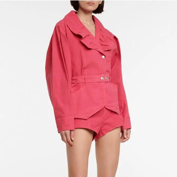 Isabel Marant Deversonbb High Waist Linen Blend Shorts NWT Raspberry - Picture 3 of 13